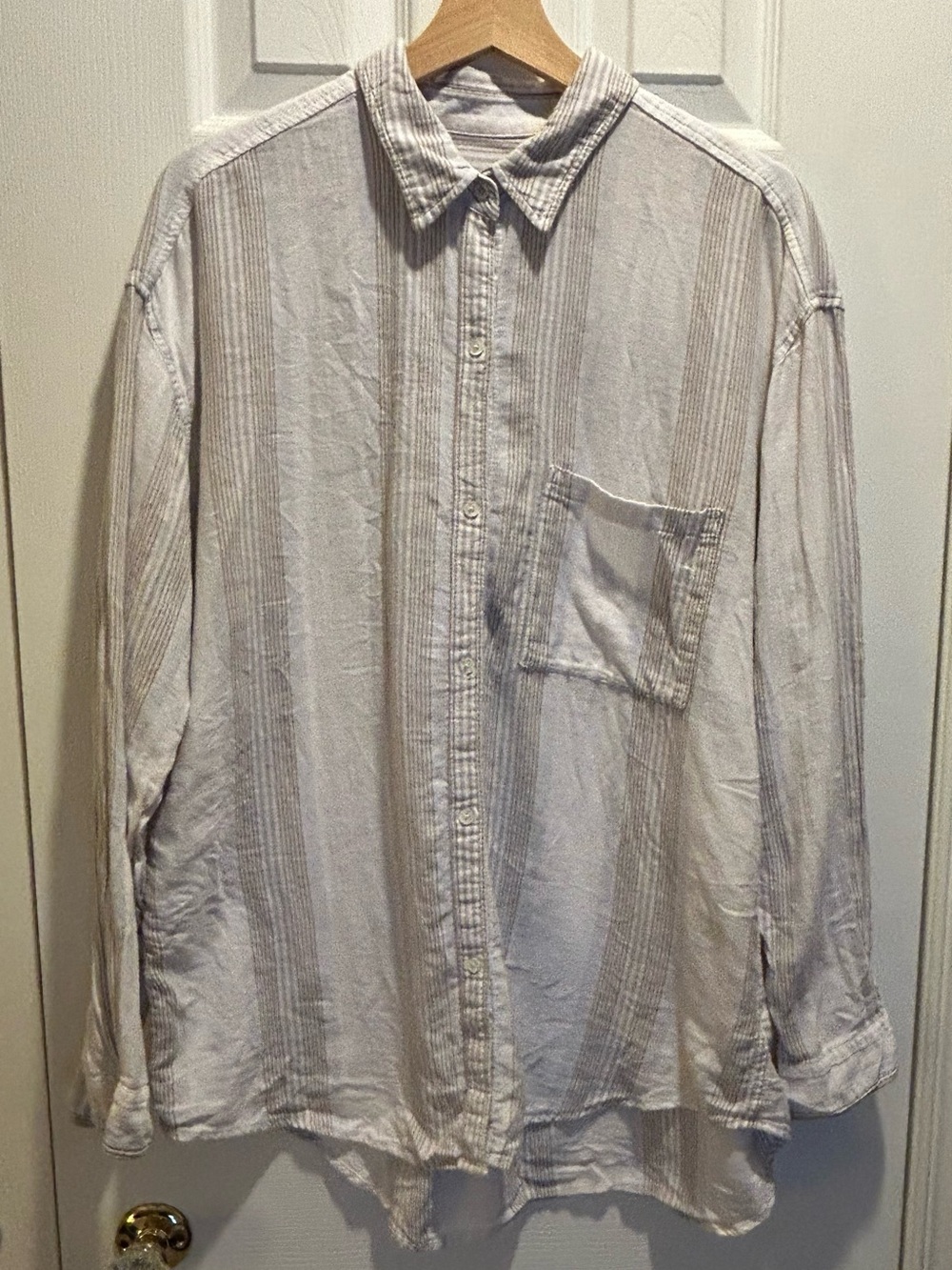Community by Aritzia (discontinued) Cotton/linen blend striped shirt - size XL